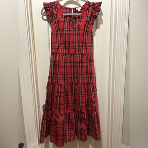 NWOT J.Crew size 00 Tartan tartan plaid midi dress